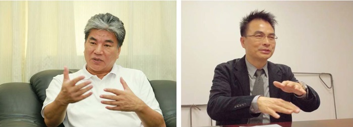 (左圖)前內政部長李鴻源在卸任前擬定了一套完整的「防災型都更」計畫,但似乎並沒有受到國家行政系統的重視。 (右圖)台灣建築安全履歷協會理事長戴雲發憂心民眾居住安全,獨力推動大樓建築安全已歷十餘年,堪稱是建築界的唐吉軻德。