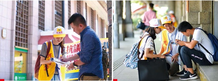 民國黨義工在火車站收到不少歸國旅客、上班族、背包客、甚至火車列車長的連署支持。